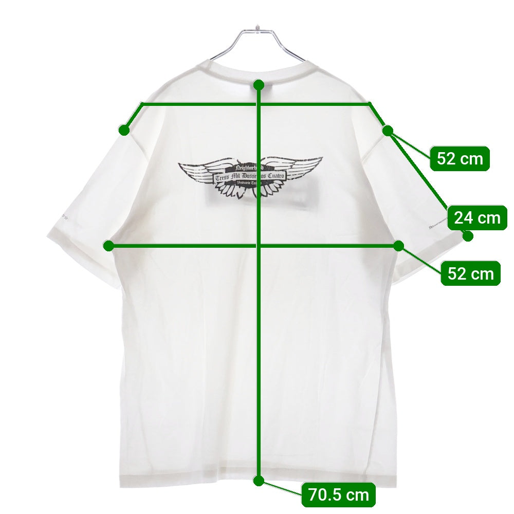 NEIGHBORHOOD(ネイバーフッド) 両面プリント クルーネック半袖Tシャツ カットソー ホワイト