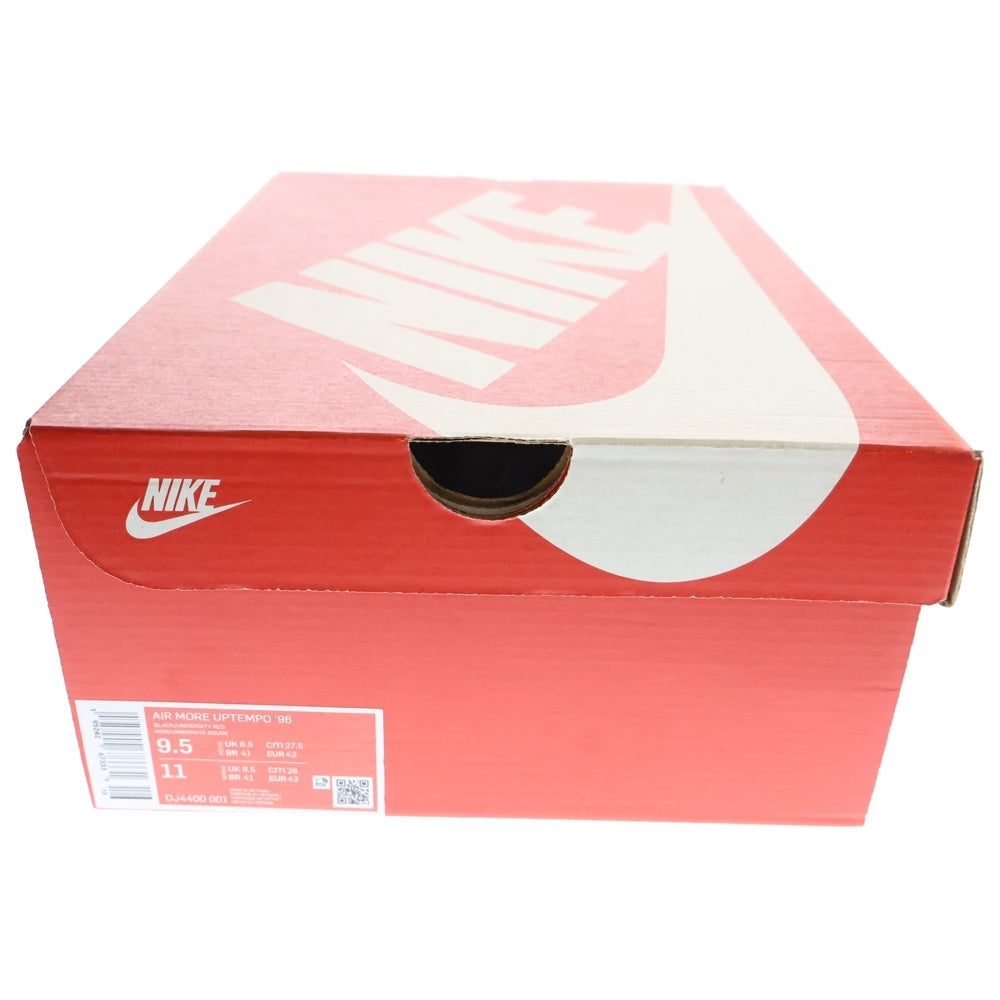 NIKE(ナイキ) AIR MORE UPTEMPO 96 BLACK AND UNIVERSITY RED エアモアアップテンポ 96 ブラック アンド ユニバーシティレッド ハイカットスニーカー DJ4400-001
