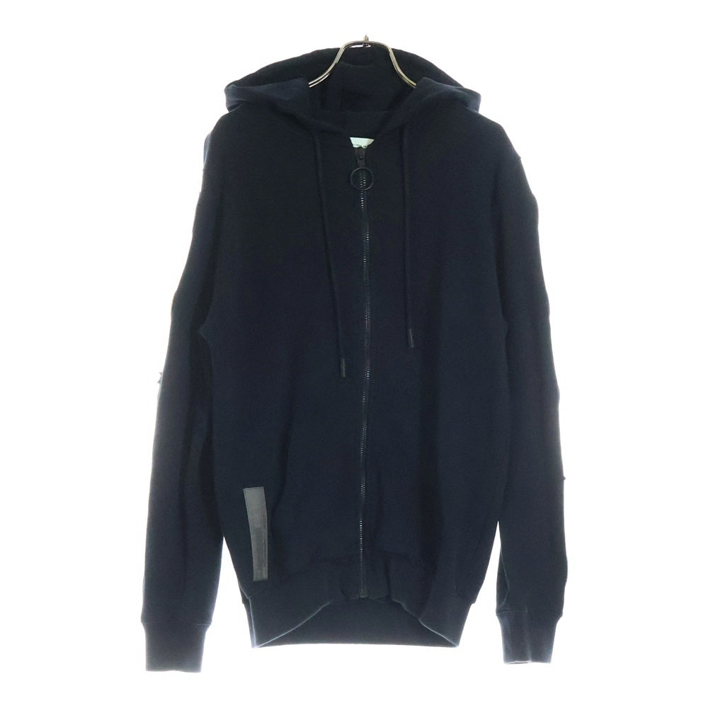 OFF-WHITE(オフホワイト) 18SS PATCHES ZIPPED HOODIE マルチパッチ バックアロープリント スウェット ジップアップパーカー ブラック OMBB030S18003008