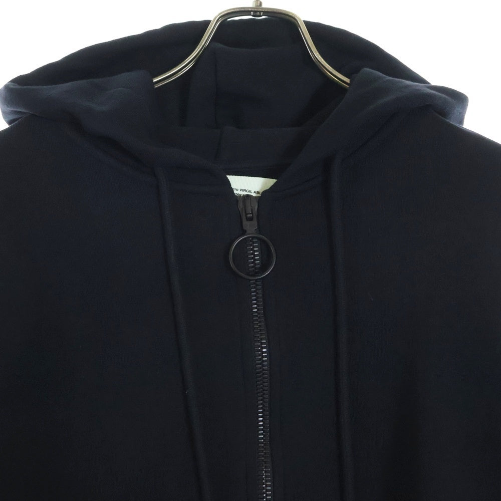 OFF-WHITE(オフホワイト) 18SS PATCHES ZIPPED HOODIE マルチパッチ バックアロープリント スウェット ジップアップパーカー ブラック OMBB030S18003008