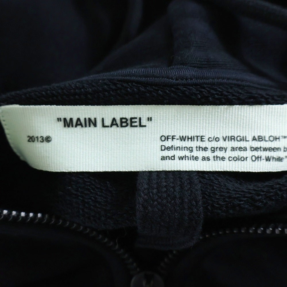 OFF-WHITE(オフホワイト) 18SS PATCHES ZIPPED HOODIE マルチパッチ バックアロープリント スウェット ジップアップパーカー ブラック OMBB030S18003008