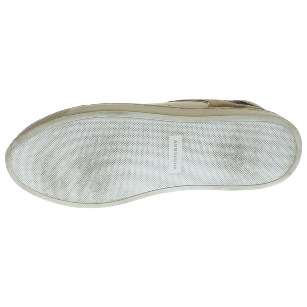 BURBERRY(バーバリー) レザースエード ハウスチェック ローカットスニーカー ホワイト BB8024125