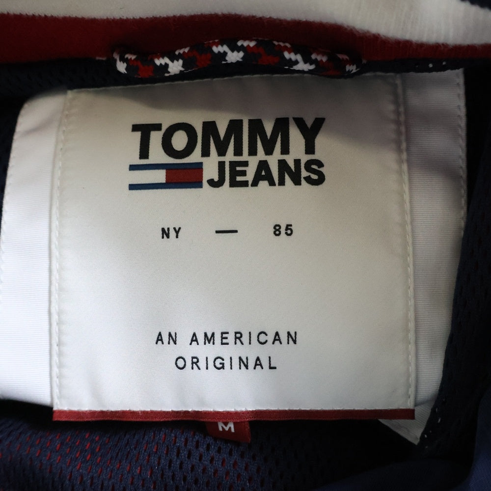 TOMMY JEANS(トミージーンズ) ラバーロゴ トリコカラー ナイロン ジップアップジャケット レッド/ネイビー/ホワイト 6800332111