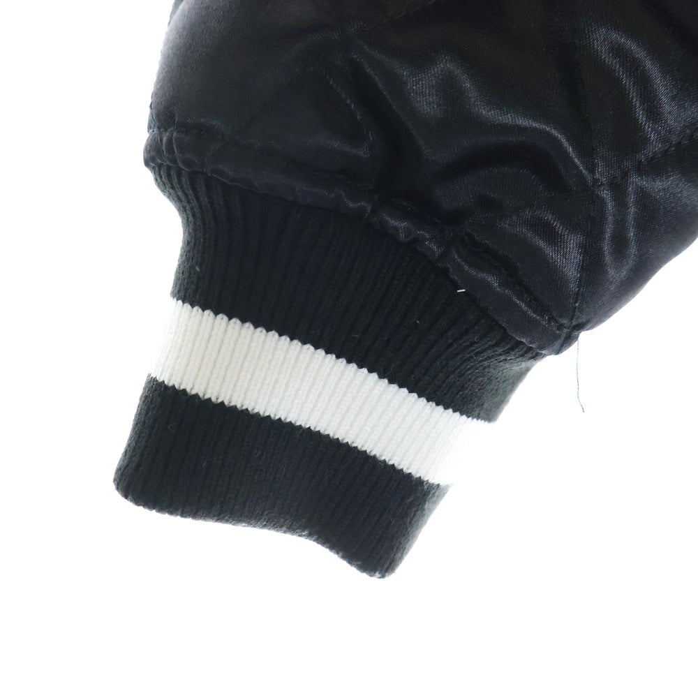 SUPREME(シュプリーム) 17SS Quilted Satin Varsity Jacket アーチロゴ キルティング サテン バーシティジャケット ブラック