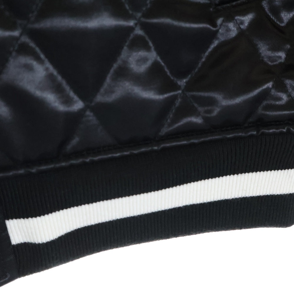 SUPREME(シュプリーム) 17SS Quilted Satin Varsity Jacket アーチロゴ キルティング サテン バーシティジャケット ブラック