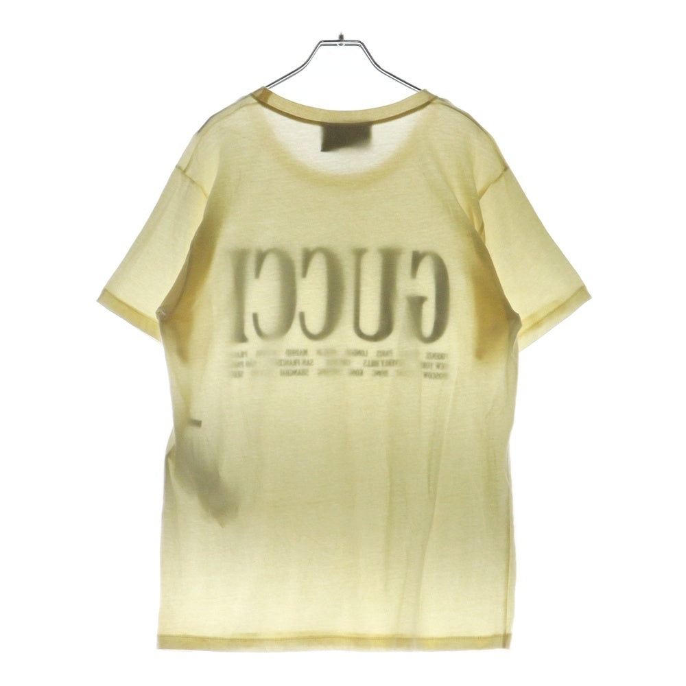 GUCCI(グッチ) シティロゴプリント クルーネック 半袖Tシャツ カットソー アイボリー 493117 X3M22