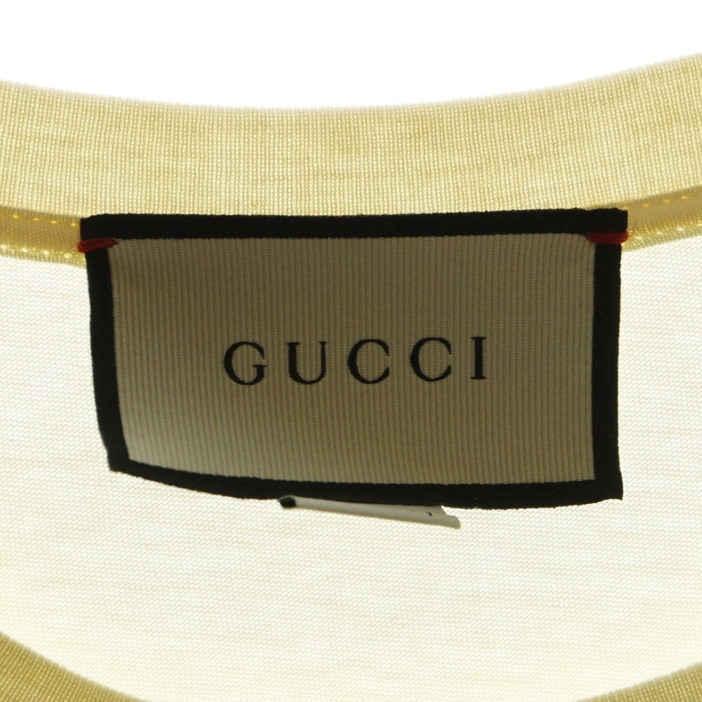 GUCCI(グッチ) シティロゴプリント クルーネック 半袖Tシャツ カットソー アイボリー 493117 X3M22