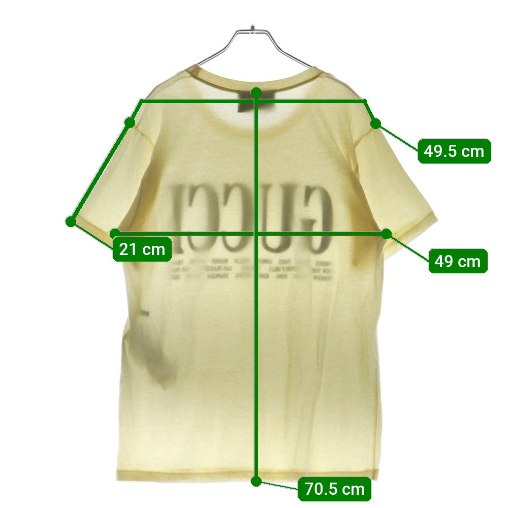 GUCCI(グッチ) シティロゴプリント クルーネック 半袖Tシャツ カットソー アイボリー 493117 X3M22