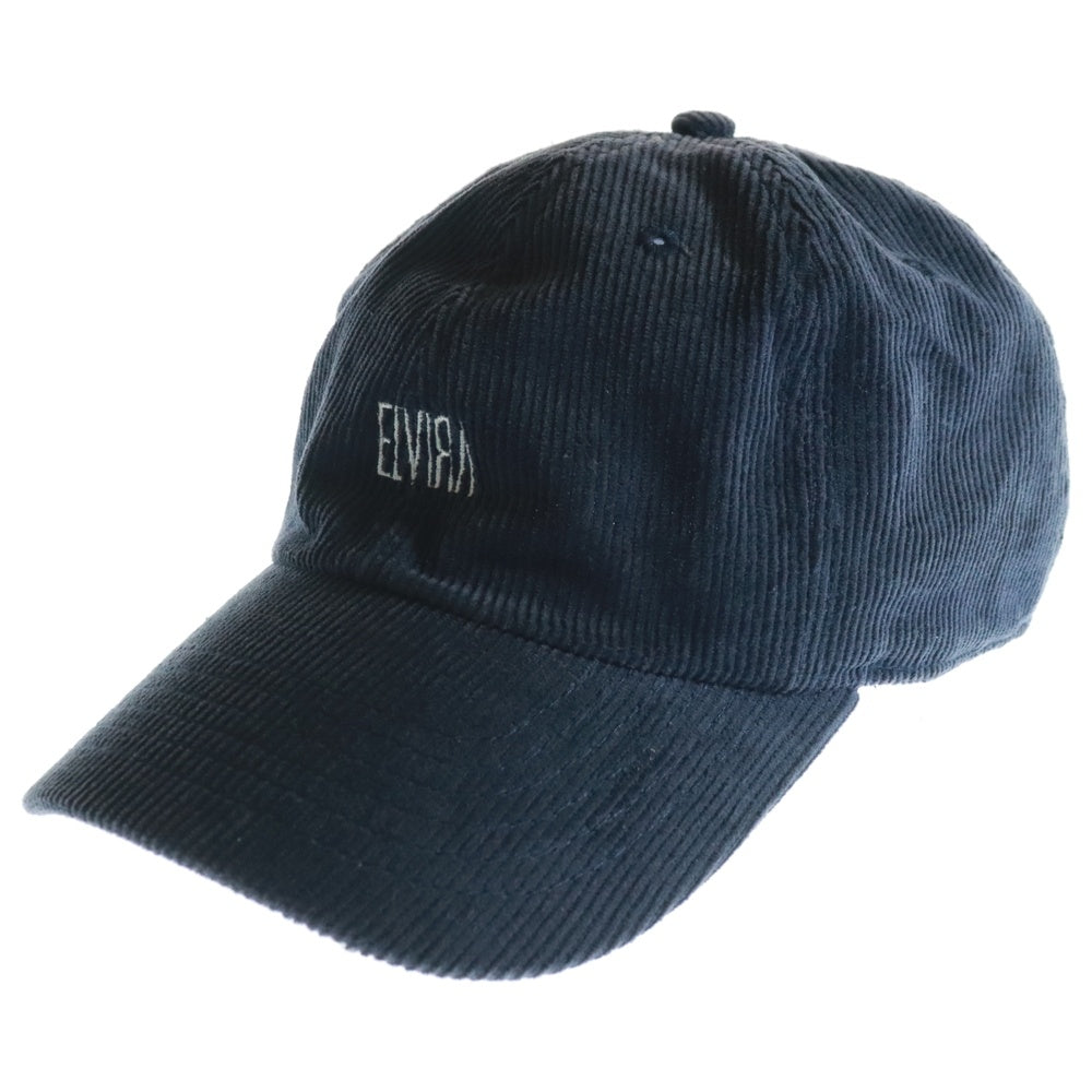 ELVIRA(エルビラ) フロントロゴ コーディロイ 6パネルキャップ 帽子 ネイビー