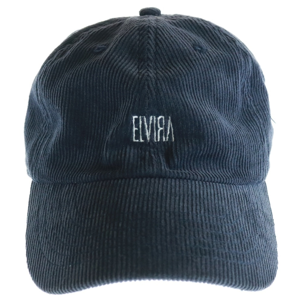 ELVIRA(エルビラ) フロントロゴ コーディロイ 6パネルキャップ 帽子 ネイビー