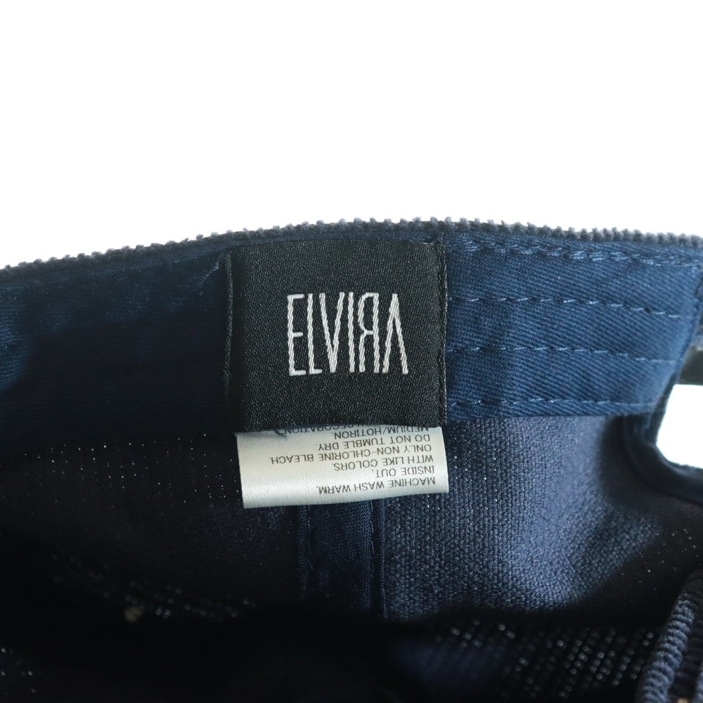 ELVIRA(エルビラ) フロントロゴ コーディロイ 6パネルキャップ 帽子 ネイビー