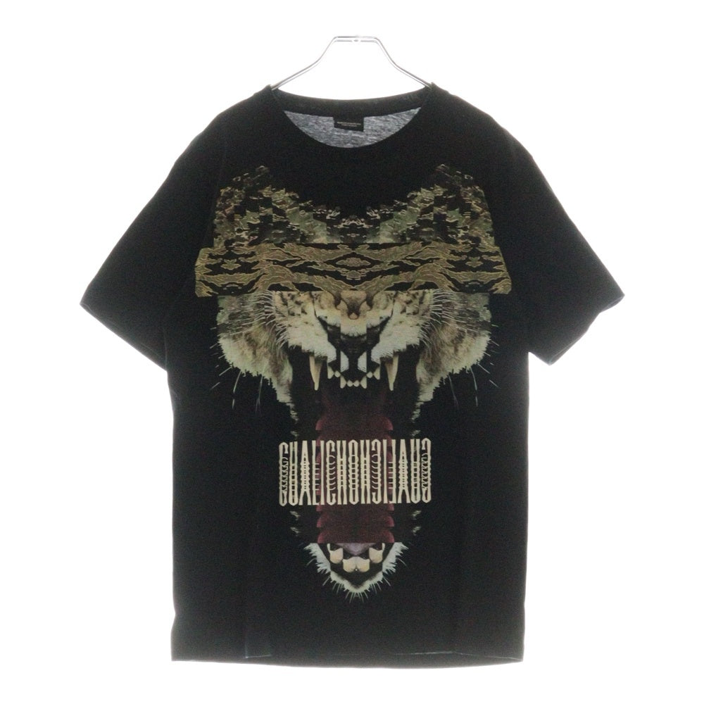 MARCELO BURLON(マルセロバーロン) TIGER GRAPHIC TEE タイガー グラフィックプリント クルーネック 半袖Tシャツ カットソー ブラック