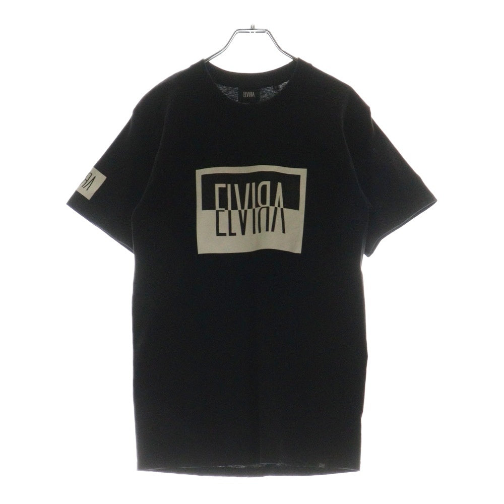 ELVIRA(エルビラ) ×Champion チャンピオン ロゴプリント クルーネック コットン 半袖Tシャツ カットソー ブラック