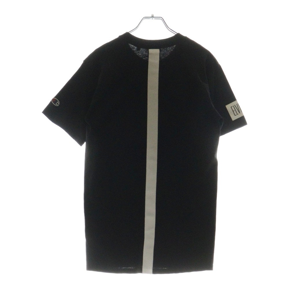 ELVIRA(エルビラ) ×Champion チャンピオン ロゴプリント クルーネック コットン 半袖Tシャツ カットソー ブラック