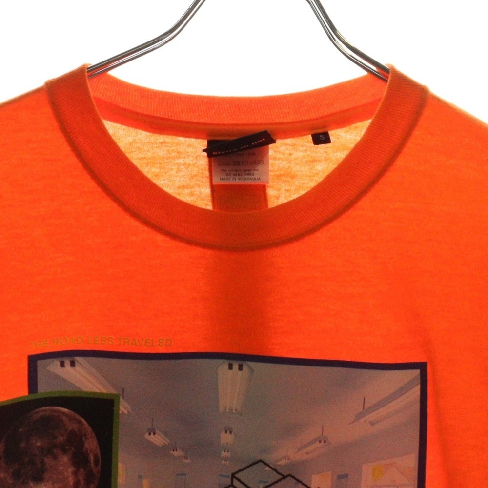 ELVIRA(エルビラ) フォトグラフィックプリント クルーネック 長袖Tシャツ カットソー オレンジ