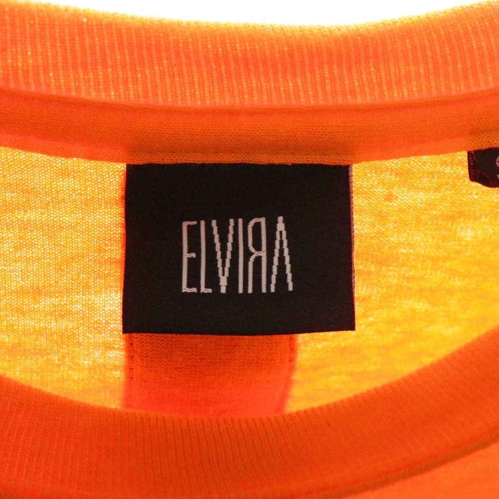 ELVIRA(エルビラ) フォトグラフィックプリント クルーネック 長袖Tシャツ カットソー オレンジ