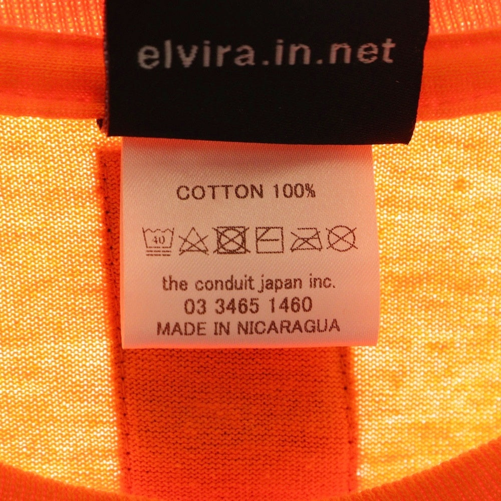 ELVIRA(エルビラ) フォトグラフィックプリント クルーネック 長袖Tシャツ カットソー オレンジ