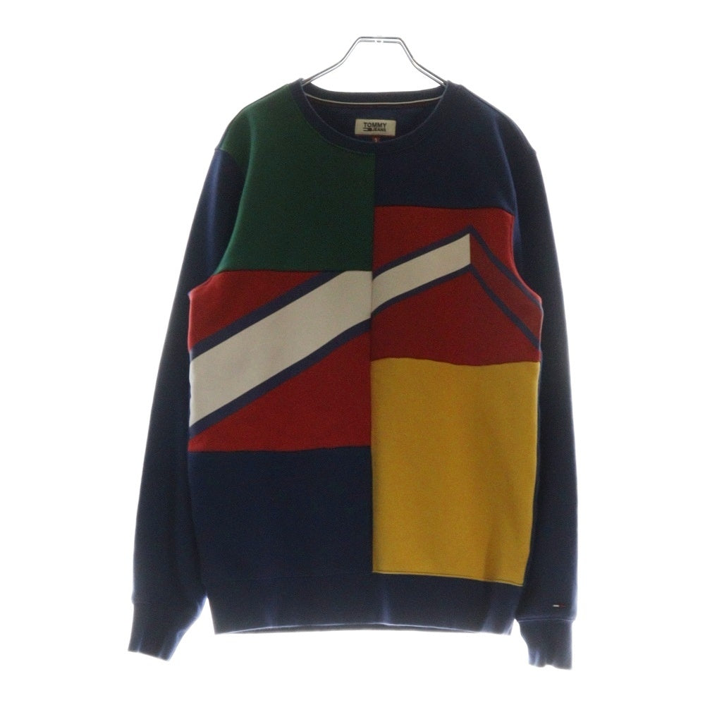 TOMMY JEANS(トミージーンズ) パネルデザイン コットンポリ クルーネック スウェット トレーナー マルチカラー DM0DM03652-901