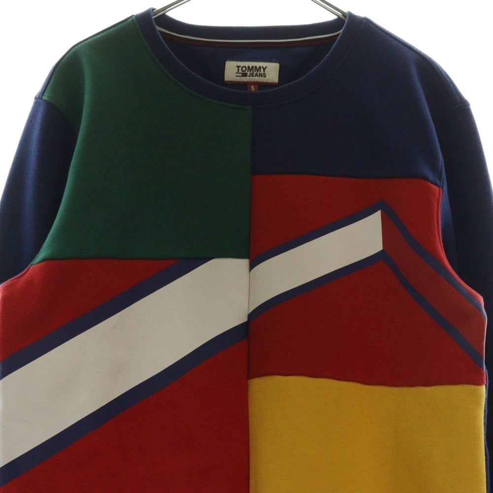 TOMMY JEANS(トミージーンズ) パネルデザイン コットンポリ クルーネック スウェット トレーナー マルチカラー DM0DM03652-901