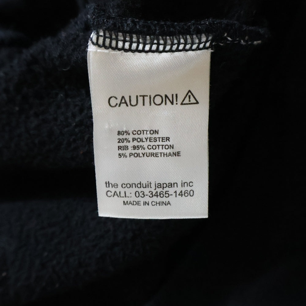 ELVIRA(エルビラ) ロゴプリント コットンポリ スウェット プルオーバーパーカー ブラック