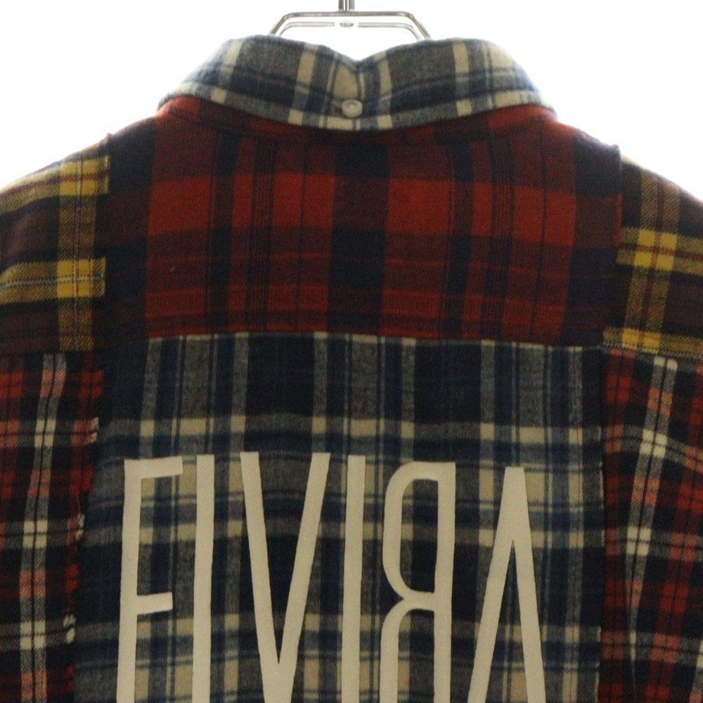 ELVIRA(エルビラ) パッチワークデザイン チェック柄 コットン 長袖シャツ マルチカラー