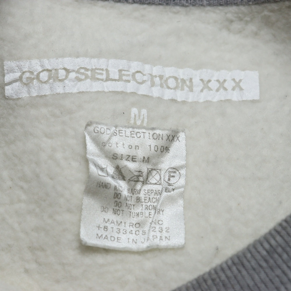 GOD SELECTION XXX(ゴッドセレクショントリプルエックス) フォトプリント クルーネック コットン スウェット トレーナー グレー