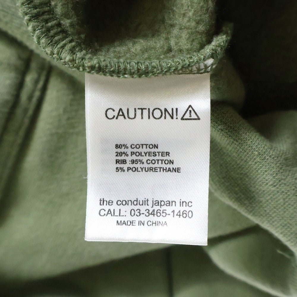 ELVIRA(エルビラ) ロゴプリント コットンポリ スウェット プルオーバーパーカー グリーン