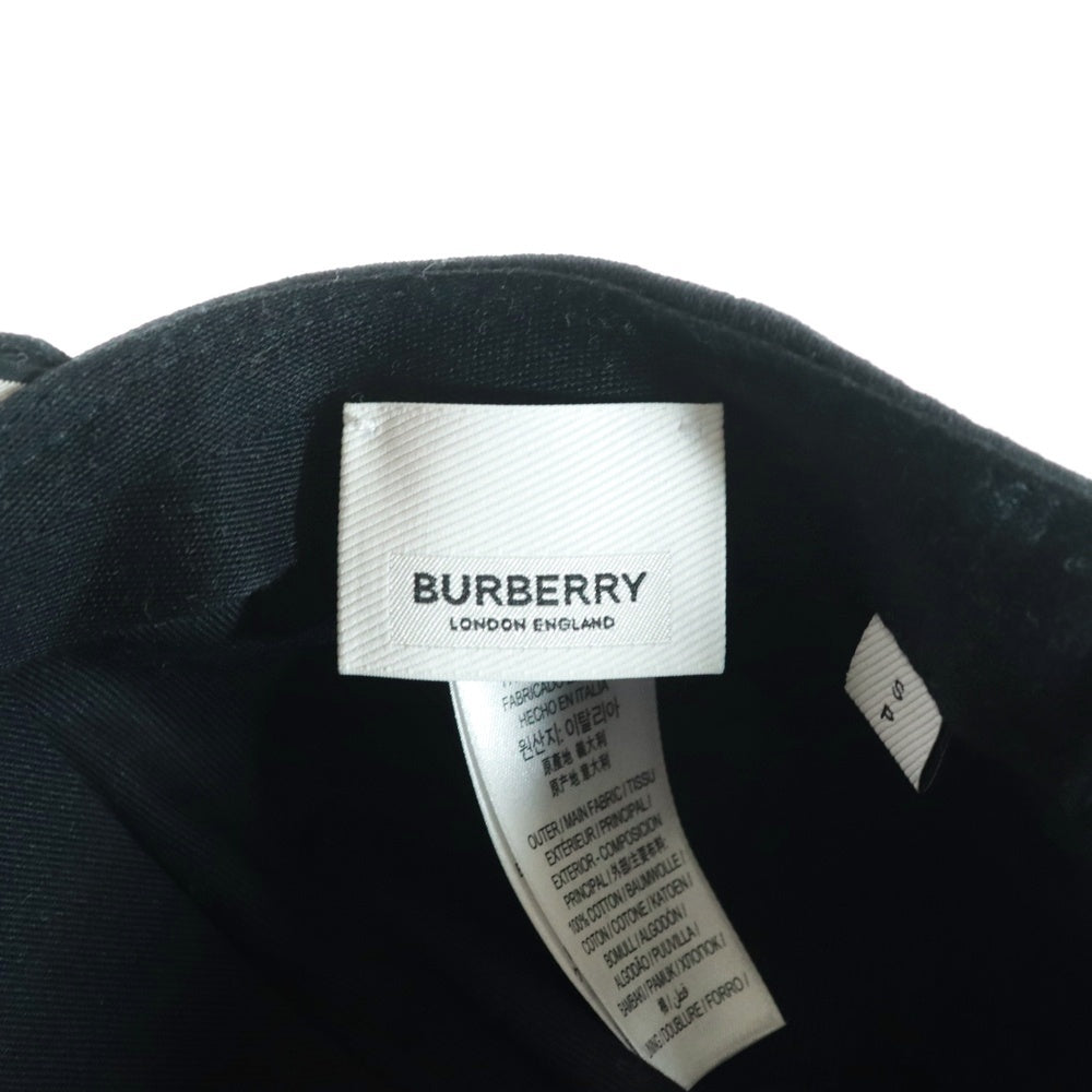 BURBERRY(バーバリー) モノグラムモチーフ TBロゴ 6パネル ベースボールキャップ 帽子 ブラック 8010946