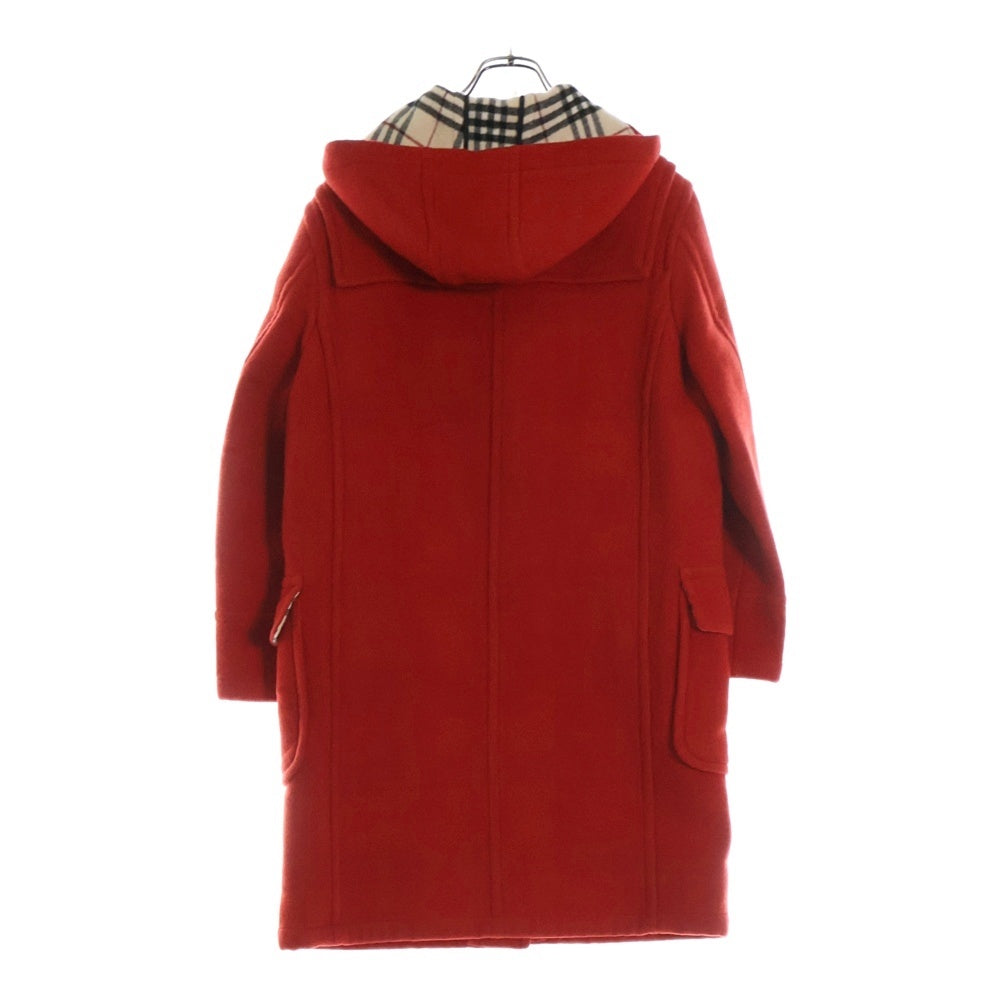 BURBERRY BLUE LABEL(バーバリーブルーレーベル) 裏地ノバチェック柄 ウールダッフルコート レッド FNF13-710 レディース