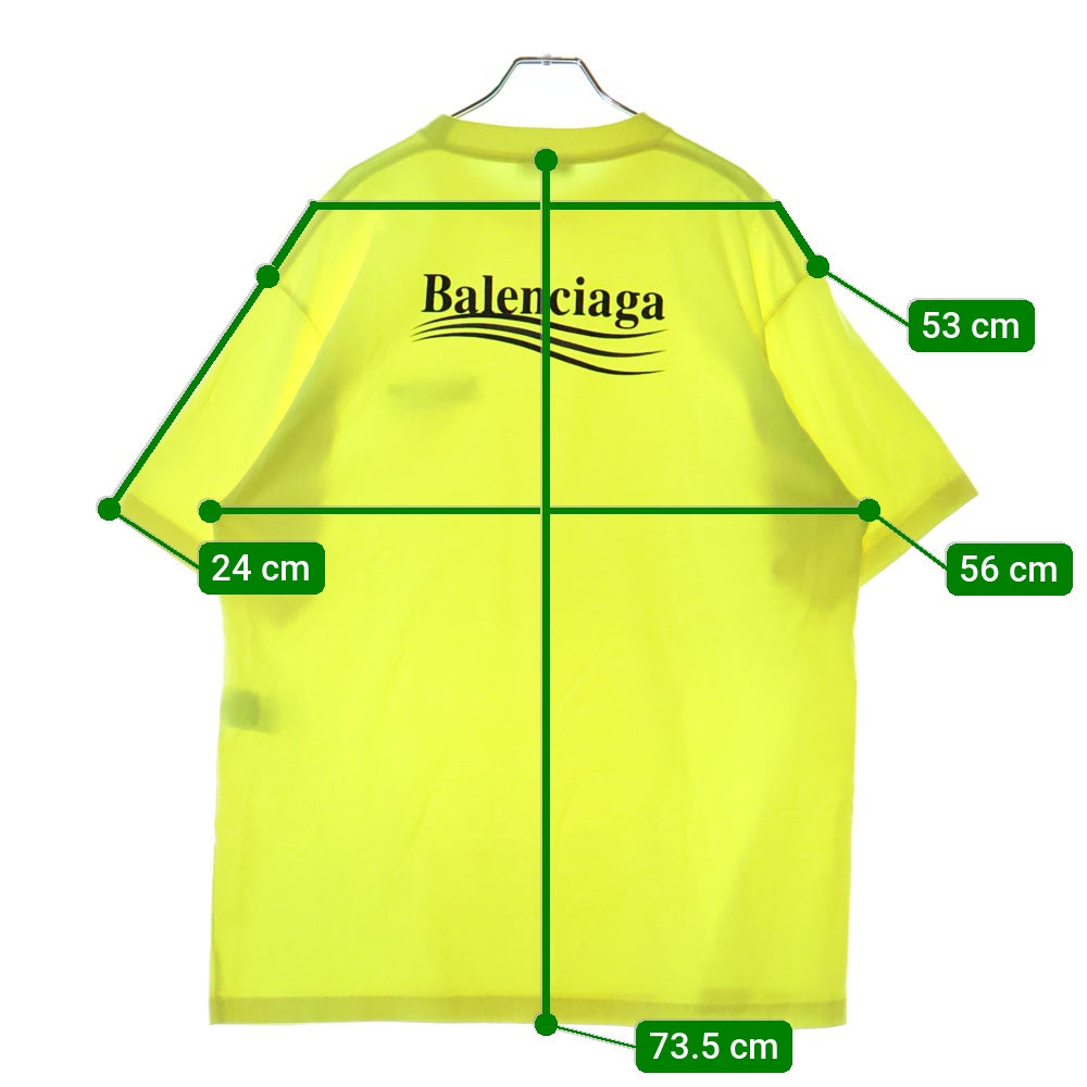 BALENCIAGA(バレンシアガ) 23AW Large Fit Tee ラージフィット ロゴ プリント 半袖カットソー Tシャツ イエロー 641655 TNVE7