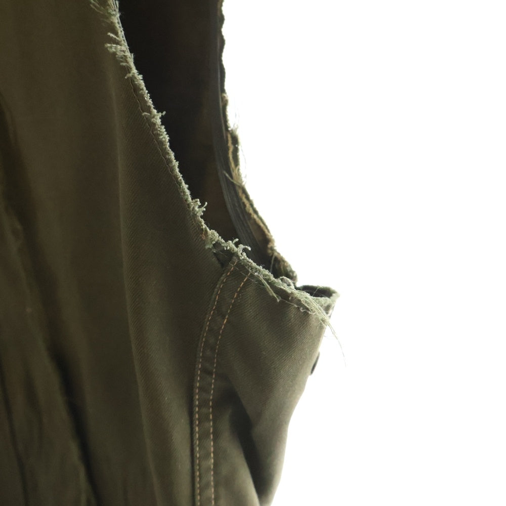 Martin Margiela 0(マルタンマルジェラ) アーティザナルライン 本人期 ここのえ 再構築 ミリタリー ジレ ジップアップ ベスト オリーブ 411G193030
