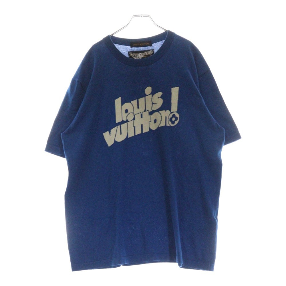 LOUIS VUITTON(ルイヴィトン) 21AW エブリデイ LV クルーネック 半袖ニット Tシャツ カットソー ブルー RM212 DB0 HLN84W