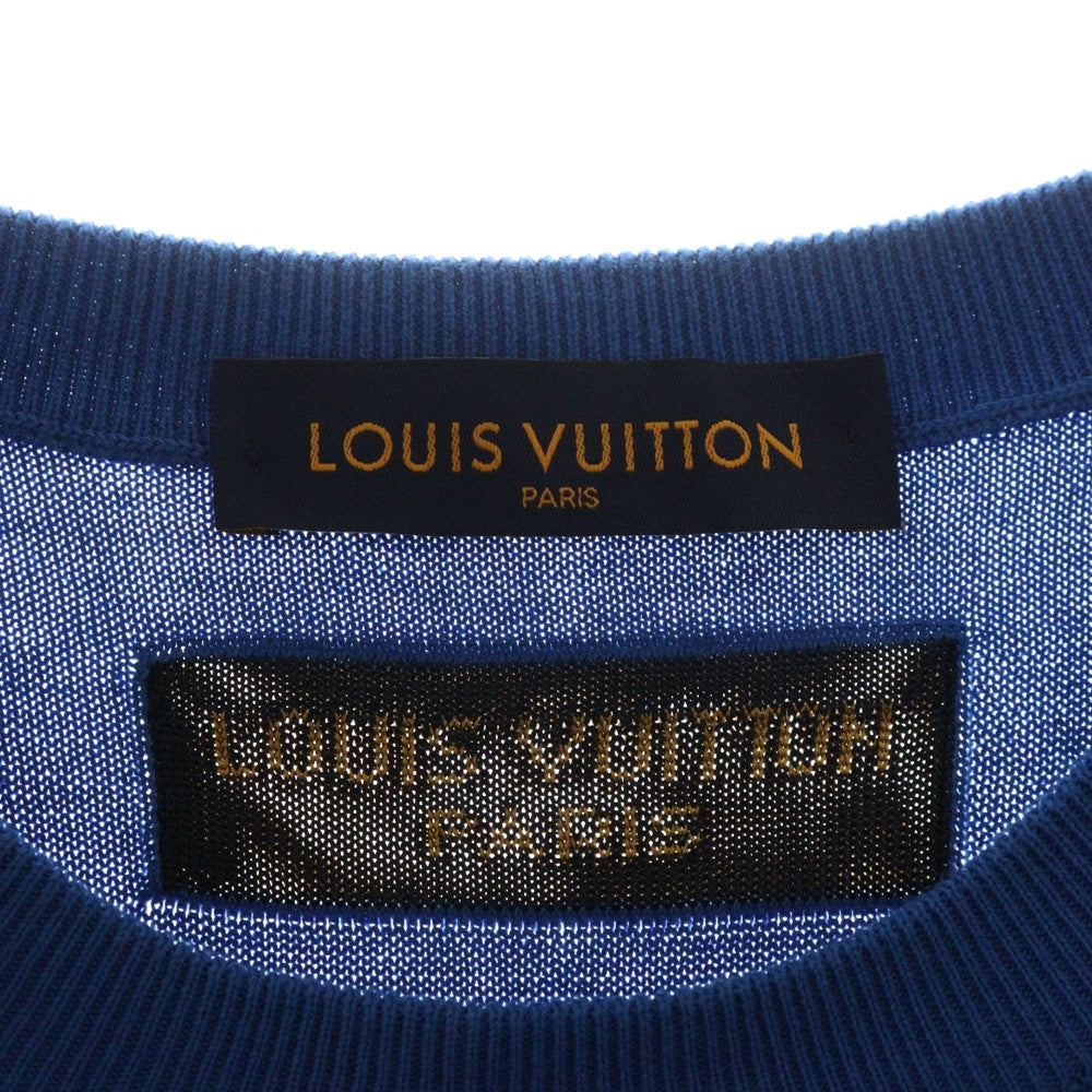 LOUIS VUITTON(ルイヴィトン) 21AW エブリデイ LV クルーネック 半袖ニット Tシャツ カットソー ブルー RM212 DB0 HLN84W