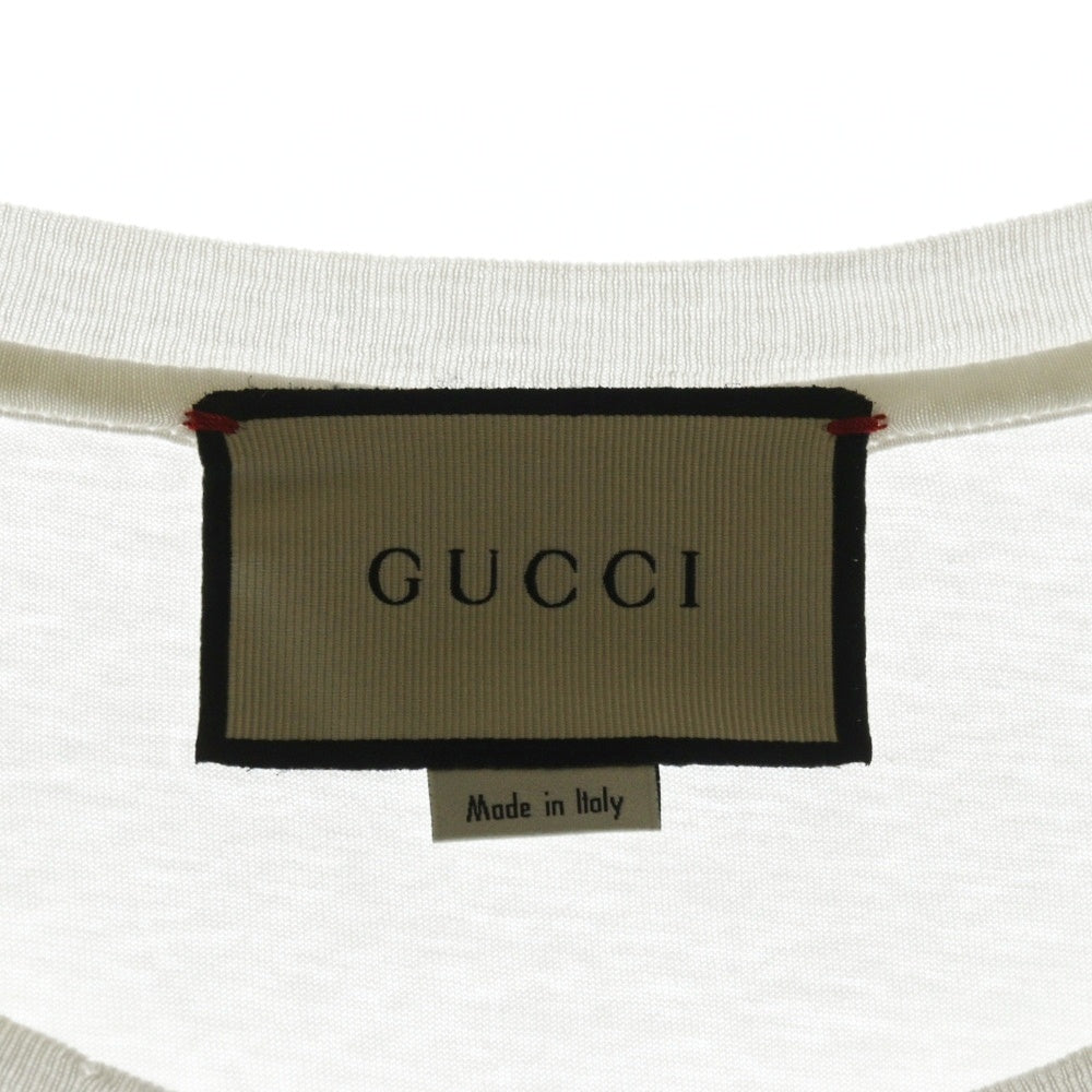 GUCCI(グッチ) 18SS ロゴプリント ウォッシュド オーバーサイズ 半袖Tシャツ カットソー ホワイト 440103 X3F05