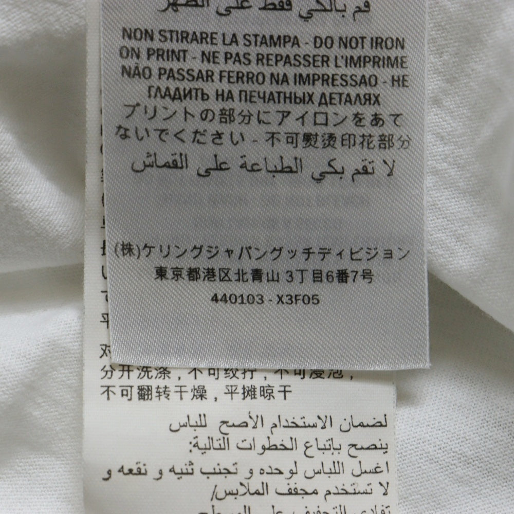 GUCCI(グッチ) 18SS ロゴプリント ウォッシュド オーバーサイズ 半袖Tシャツ カットソー ホワイト 440103 X3F05