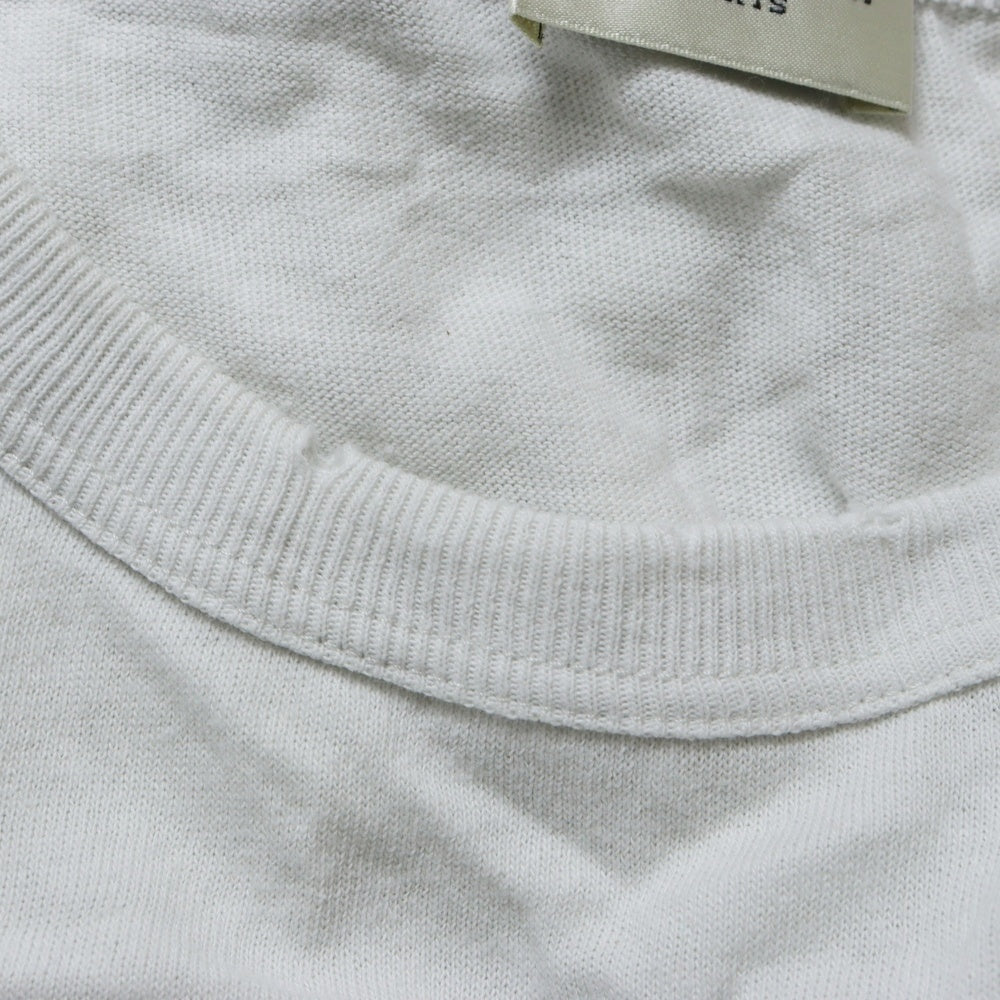 SAINT LAURENT PARIS(サンローランパリ) 21SS SIGNATURE DESTROYED TEE バックプリント デストロイ クルーネック 半袖Tシャツ カットソー ホワイト 624992 YBUW2