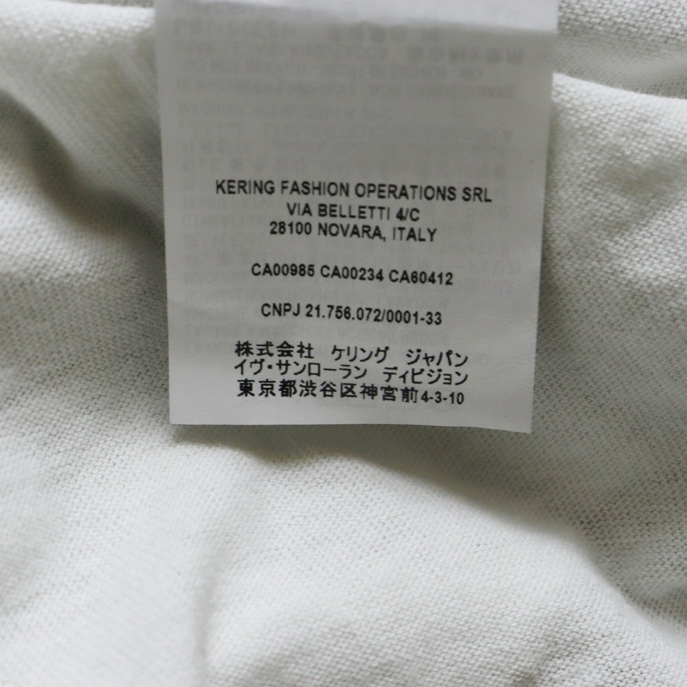 SAINT LAURENT PARIS(サンローランパリ) 21SS SIGNATURE DESTROYED TEE バックプリント デストロイ クルーネック 半袖Tシャツ カットソー ホワイト 624992 YBUW2