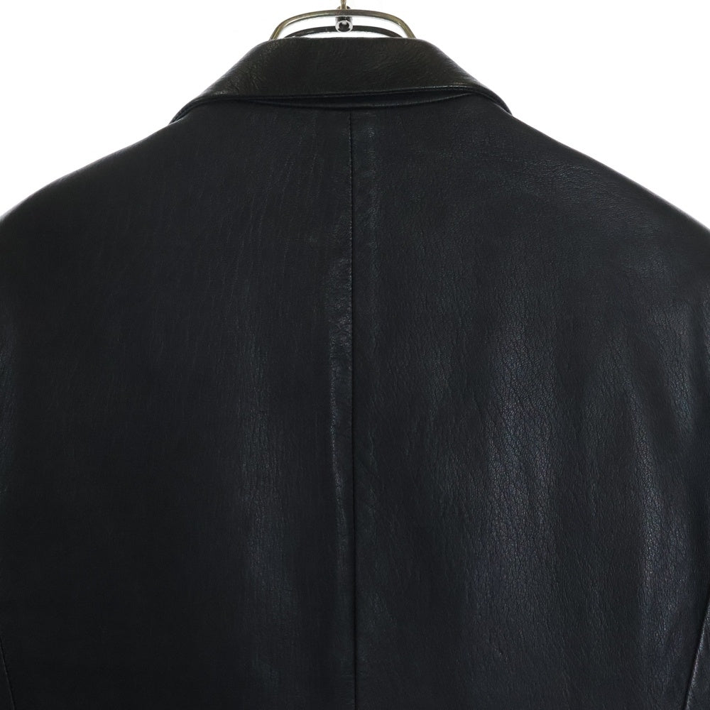 Yohji Yamamoto(ヨウジヤマモト) 90S レザーロングコート チェスターコート ブラック