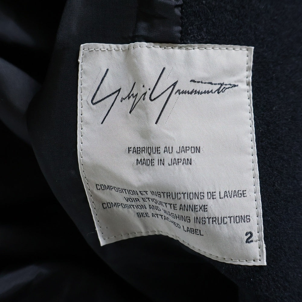 Yohji Yamamoto(ヨウジヤマモト) 06AW ファー付き ロングチェスターコート ブラック FB-C17-191 レディース