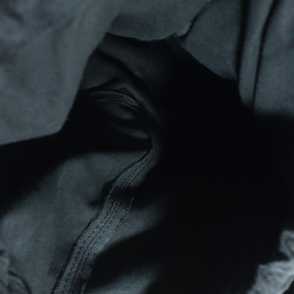 Yohji Yamamoto(ヨウジヤマモト) ロゴ印字 レザー ボクサーバッグ ショルダーバッグ ブラック