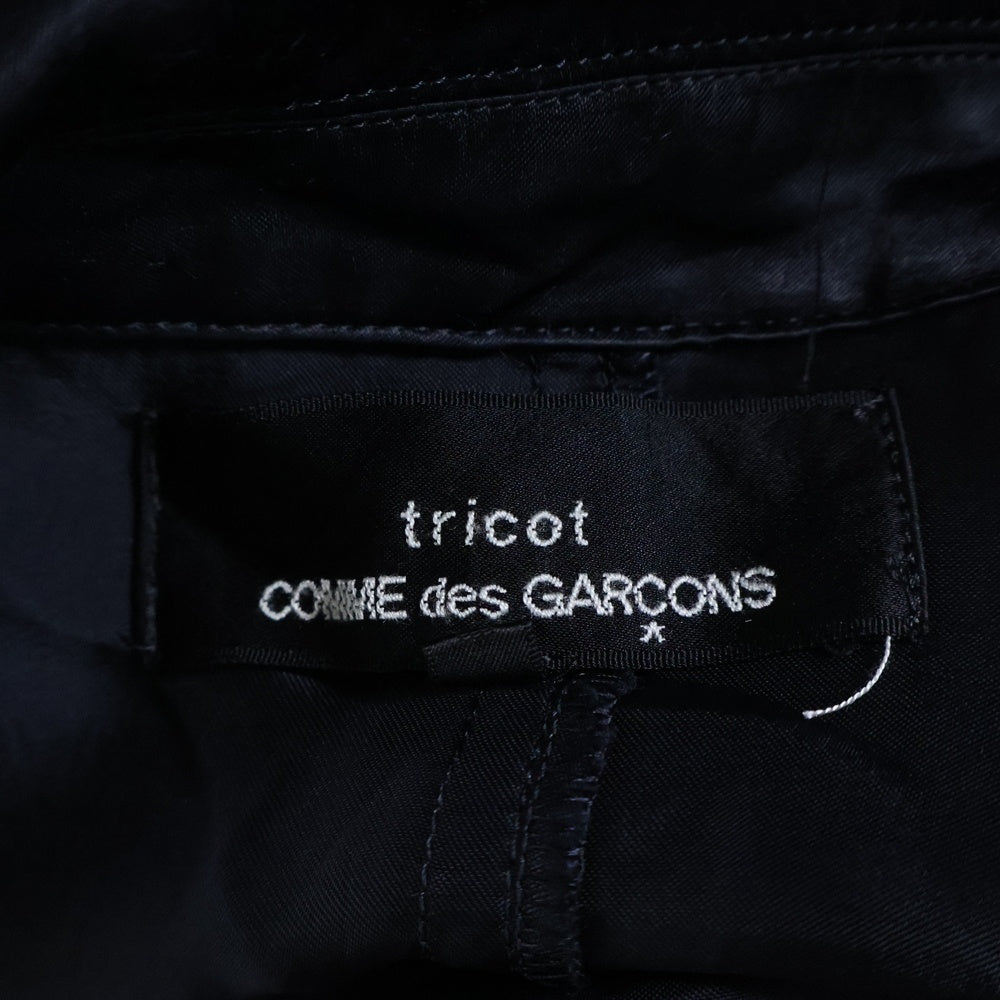 tricot COMME des GARCONS(トリコ コム デ ギャルソン) 06SS パッチワーク キュプラ テーラードジャケット ブラック/ネイビー TQ-J054 AD2005
