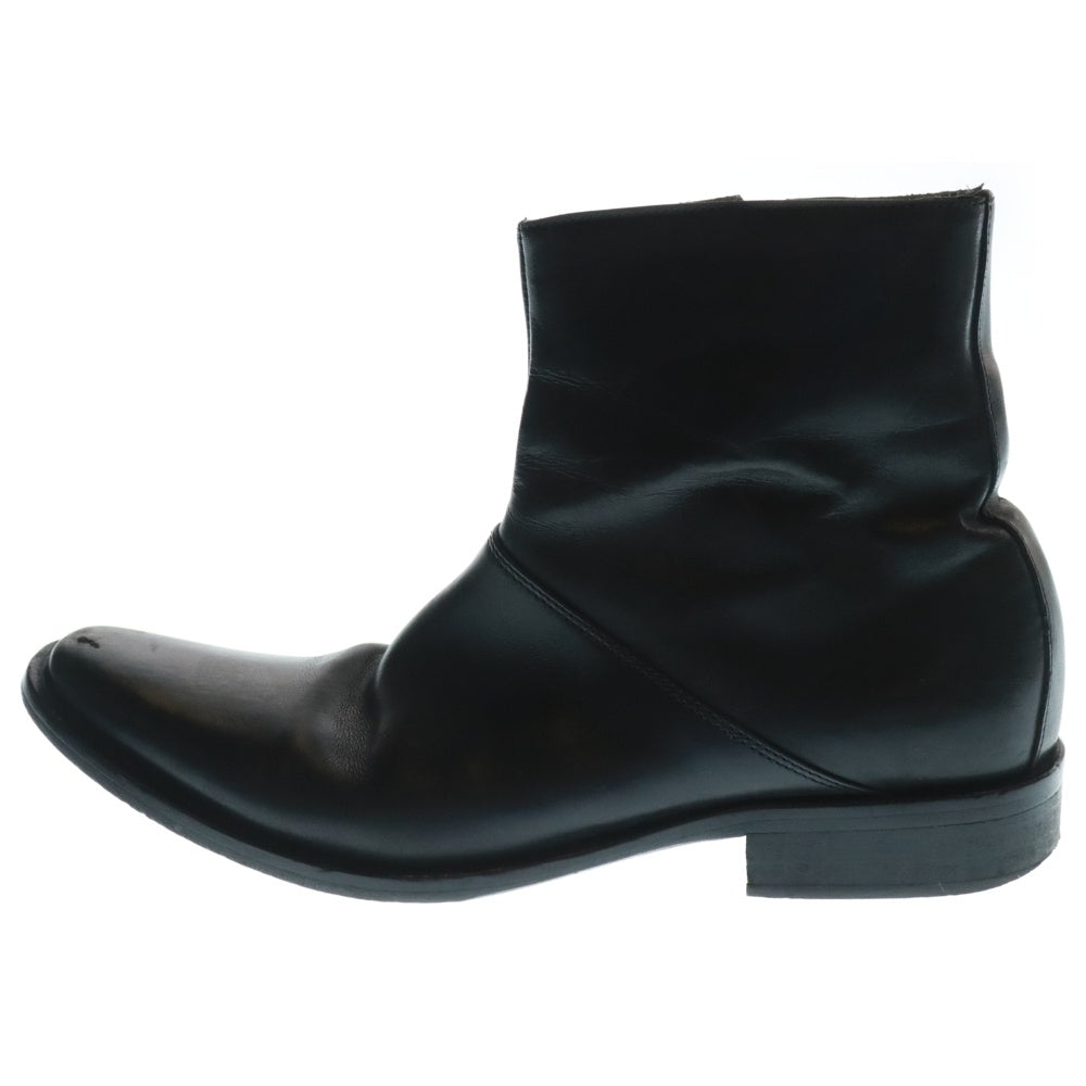 Yohji Yamamoto(ヨウジヤマモト) ×BRUNO BORDESE ブルーノ ボルデーゼ サイドジップ レザーヒールブーツ ブラック