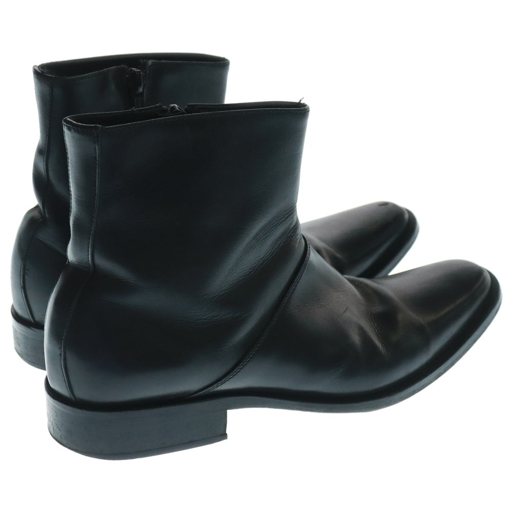 Yohji Yamamoto(ヨウジヤマモト) ×BRUNO BORDESE ブルーノ ボルデーゼ サイドジップ レザーヒールブーツ ブラック