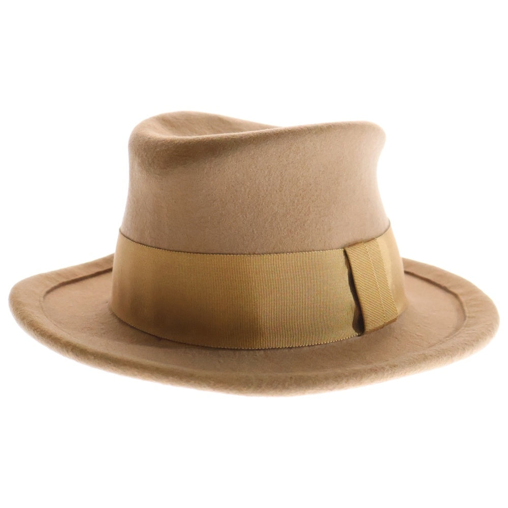 Yohji Yamamoto POUR HOMME(ヨウジヤマモト プールオム) ウール フェドラハット 中折れハット 帽子 ベージュ
