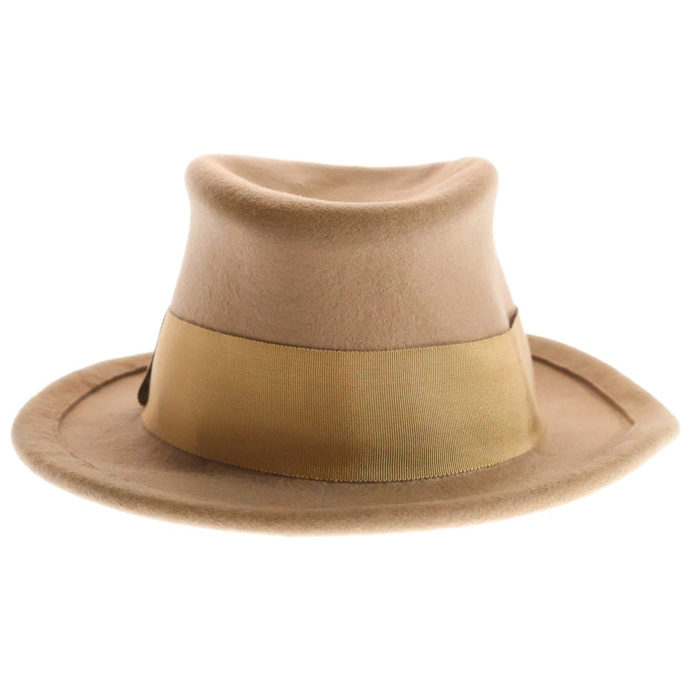 Yohji Yamamoto POUR HOMME(ヨウジヤマモト プールオム) ウール フェドラハット 中折れハット 帽子 ベージュ