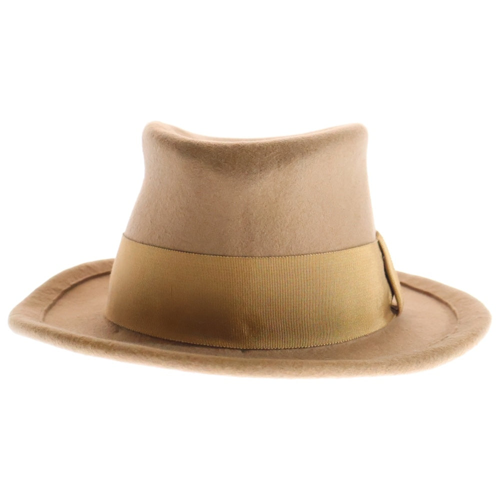 Yohji Yamamoto POUR HOMME(ヨウジヤマモト プールオム) ウール フェドラハット 中折れハット 帽子 ベージュ