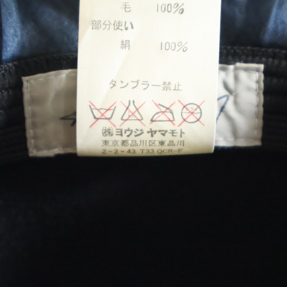 Yohji Yamamoto(ヨウジヤマモト) 05AW ウール フェドラハット 中折れハット 帽子 ネイビー FN-H01-874