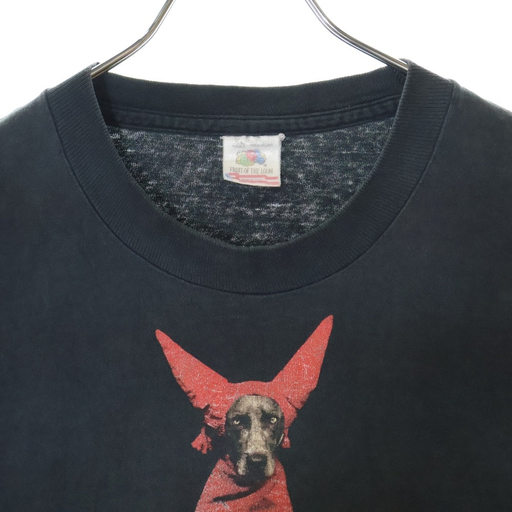 VINTAGE(ヴィンテージ) 90S WILLIAM WEGMAN ウィリアムウェグマン プリント 半袖Tシャツ カットソー ブラック