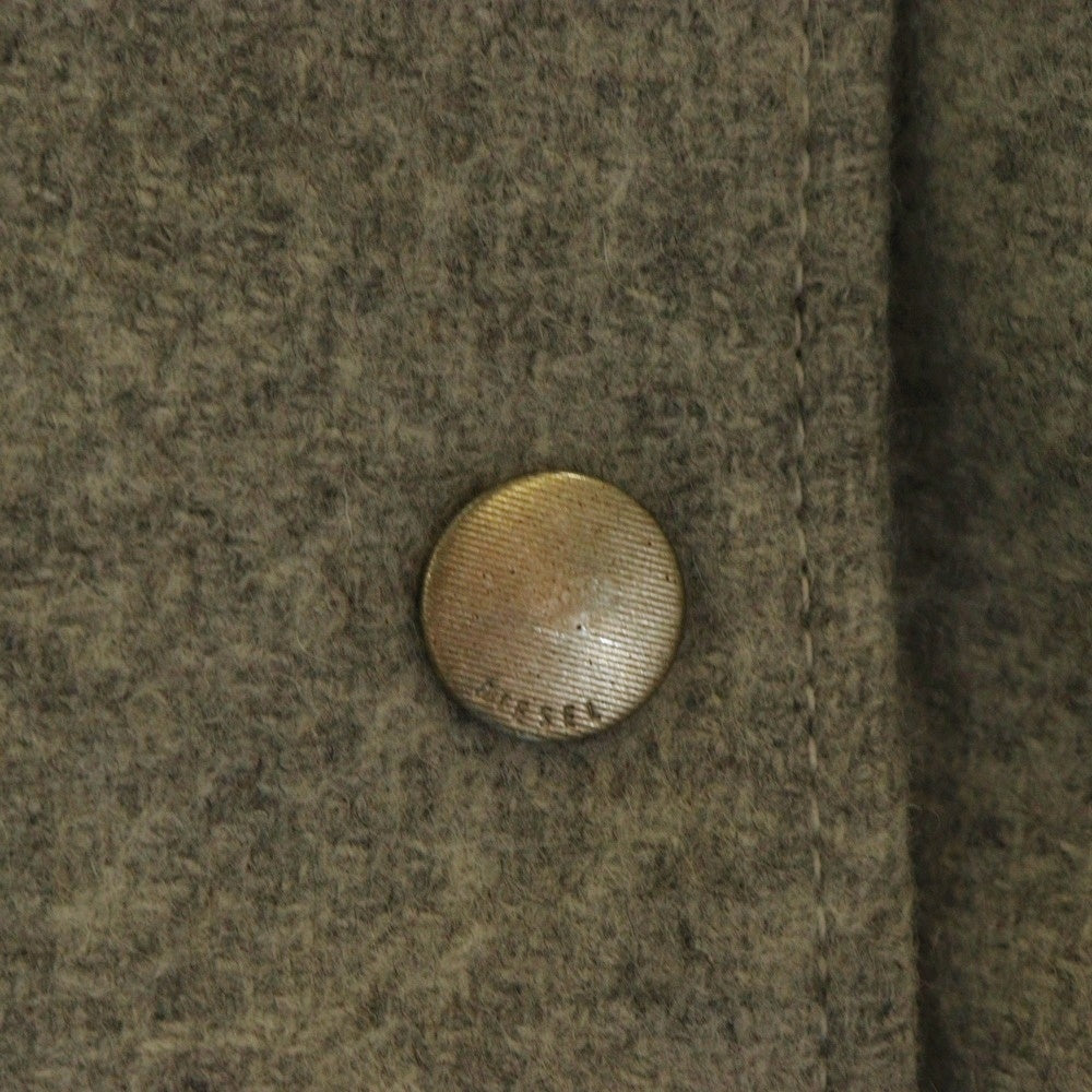 DIESEL(ディーゼル) L-CREW JACKET エルクルー レザー切替 スタジアムジャケット ホワイト/グレー