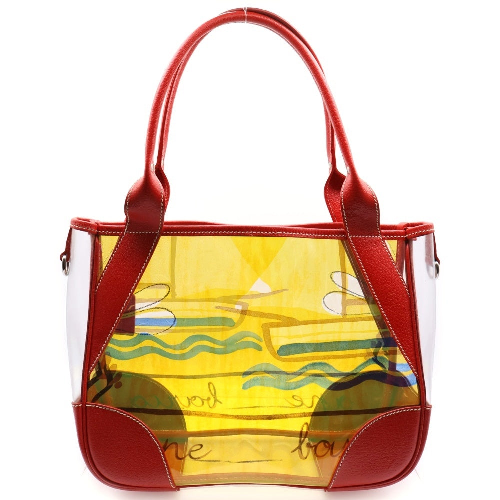 PRADA(プラダ) ビニール レザー切替 クリア トート ハンドバッグ マルチカラー BR3020